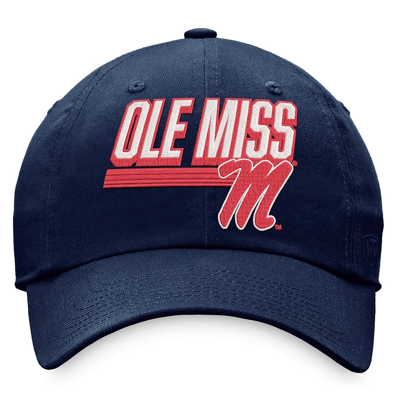 Casquette réglable Ole Miss Rebels Slice Top of the World bleu marine pour homme