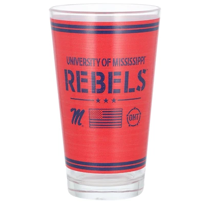 Ole Miss Rebelles 16oz. Verre à pinte d’appréciation militaire OHT