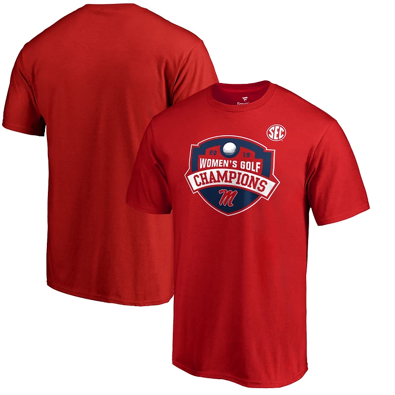 Ole Miss Rebels Fanatics 2019 SEC T-shirt des champions de la conférence golf pour femmes - Rouge