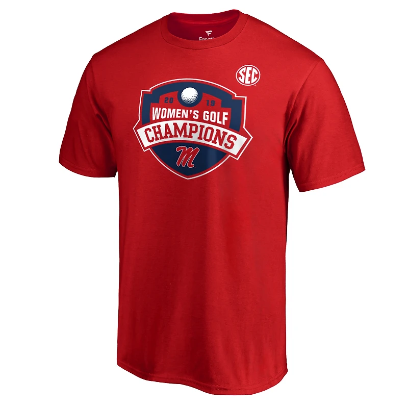 Ole Miss Rebels Fanatics 2019 SEC T-shirt des champions de la conférence golf pour femmes - Rouge