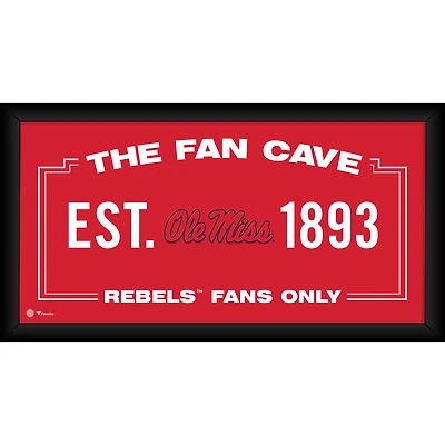 Ole Miss Rebels Framed 10" x 20" Fan Cave Collage