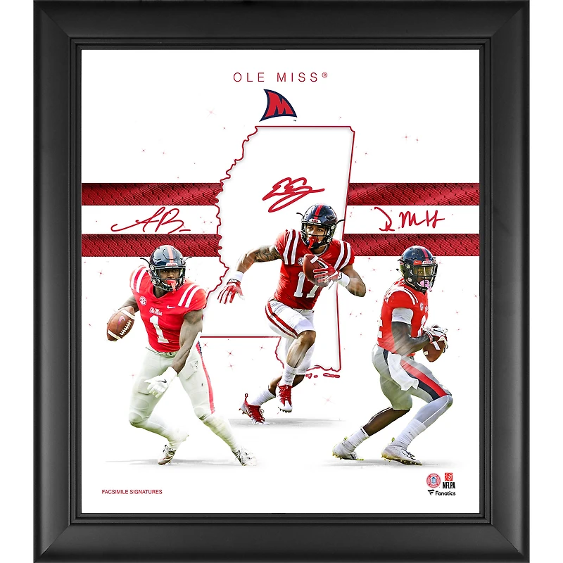 Collage encadré des fondations de la franchise Ole Miss Rebels 15" x 17"