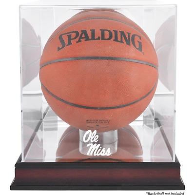 Ole Miss Rebels Vitrine de basket-ball avec logo en acajou finition antique avec dos miroir