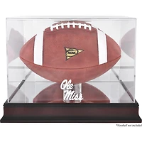 Étui de football avec logo et base en acajou Ole Miss Rebels avec dos miroir
