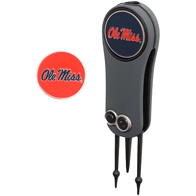 Outil de réparation de lame à cran d'arrêt Ole Miss Rebels et deux marqueurs de balle