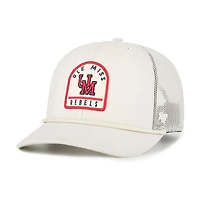 Unisex '47  Cream Ole Miss Rebels Core & Inline Gravestone Adjustable Trucker Hat