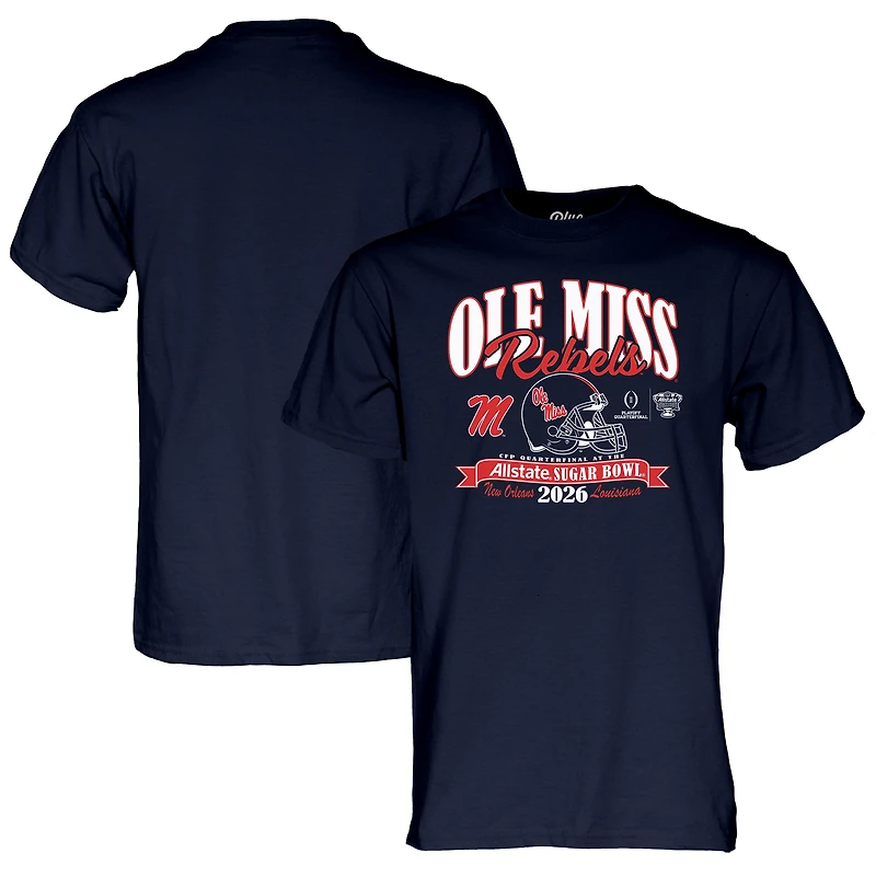 T-shirt unisexe bleu marine 84 Ole Miss Rebels, séries éliminatoires de football universitaire 2026, Sugar Bowl
