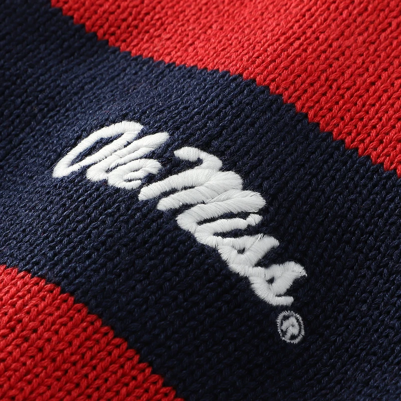 Pull unisexe en tricot bleu marine des Rebels d'Ole Miss Renew Stadium