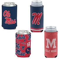 Ensemble refroidisseur de canettes et de canettes minces WinCraft Ole Miss Rebels, 4 pièces, 12 oz