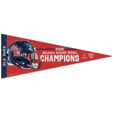 WinCraft Ole Miss Rebels College Football Playoff 2026 Sugar Bowl Champions 12'' x 30'' Premium Pennant