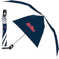 Parapluie pliant WinCraft blanc/bleu marine Ole Miss Rebels 42"