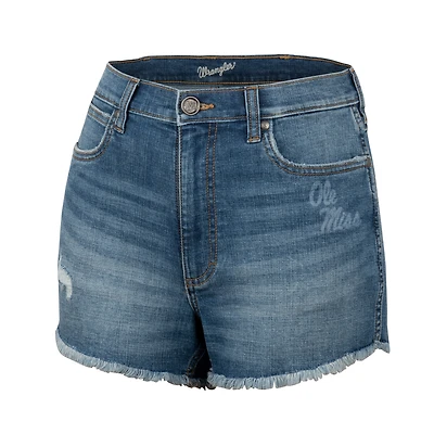 Women's Colosseum x Wrangler  Denim Ole Miss Rebels Retro High Rise Cut Off Shorts