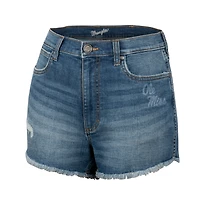 Women's Colosseum x Wrangler  Denim Ole Miss Rebels Retro High Rise Cut Off Shorts