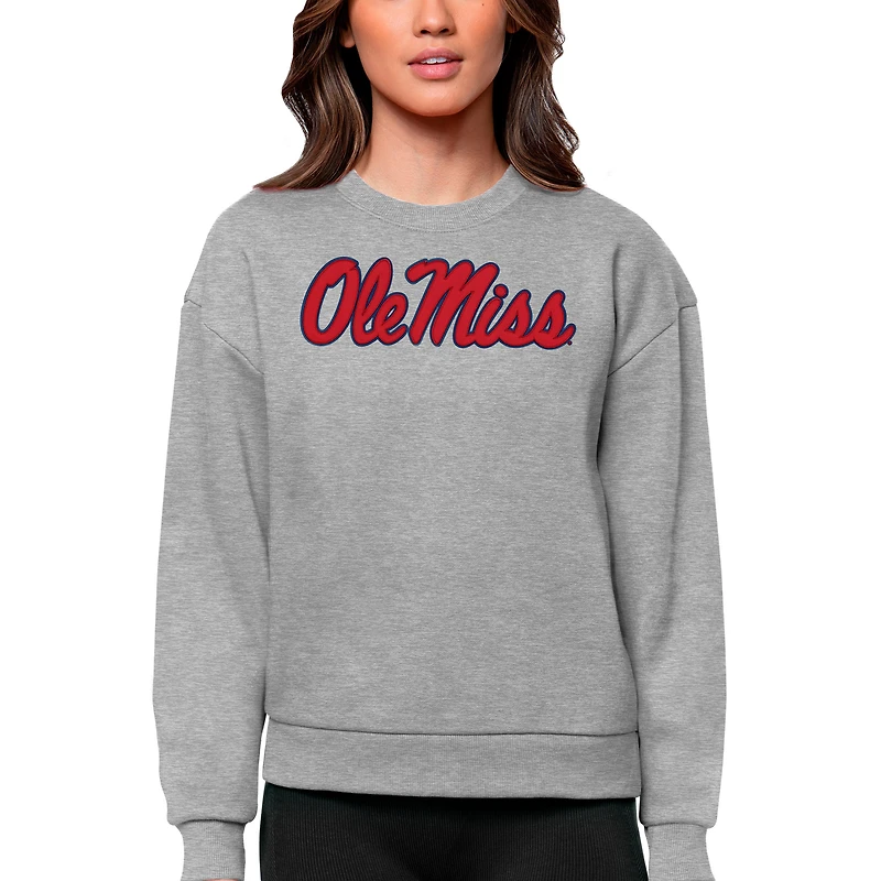 Sweat-shirt ras du cou Victory pour femme, gris chiné, des Rebels d'Ole Miss Antigua