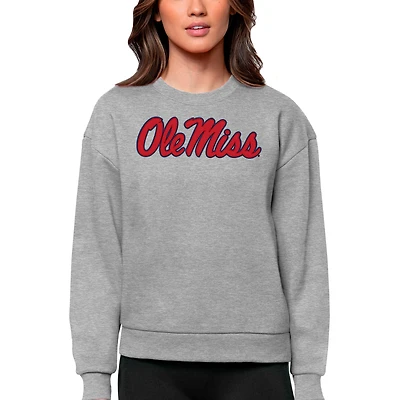 Sweat-shirt ras du cou Victory pour femme, gris chiné, des Rebels d'Ole Miss Antigua