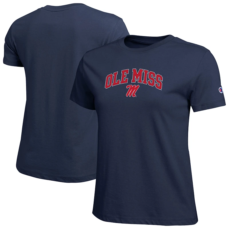 Women's Champion  Navy Ole Miss Rebels Arched Over Logo T-Shirt