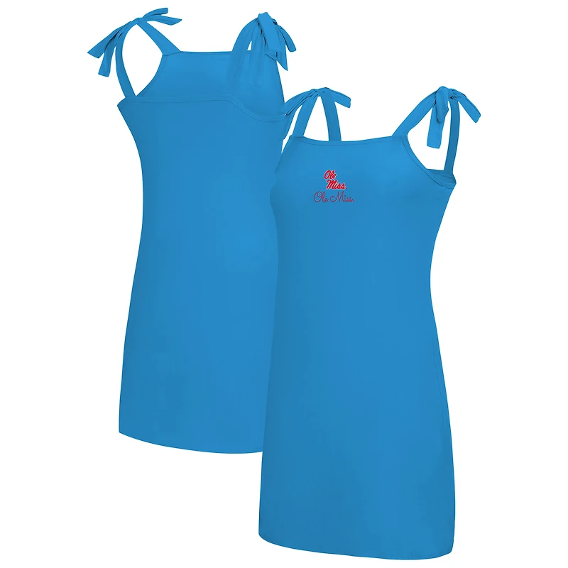 Chemise de nuit à épaules nouées bleu poudre Ole Miss Rebels pour femme Concepts Sport
