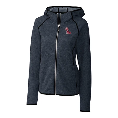 Veste à capuche entièrement zippée pour femme Cutter & Buck Navy Ole Miss Rebels Mainsail