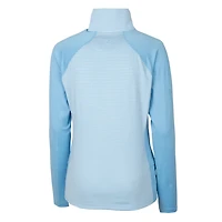 Women's Cutter & Buck Powder Blue Ole Miss Rebels Forge Tonal Stripe Stretch Half-Zip Pullover Top