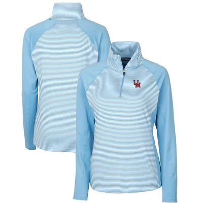 Pull-over extensible à demi-zip bleu poudre Ole Miss Rebels Forge pour femme, coupeur et buck, rayures ton sur