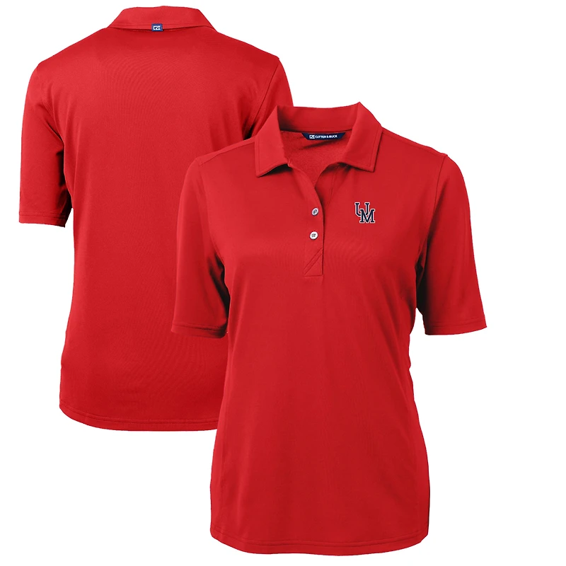 Women's Cutter & Buck Red Ole Miss Rebels Team Virtue Eco Pique Recycled Polo
