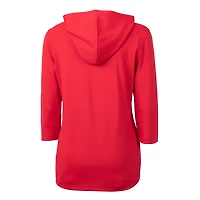 Sweat à capuche demi-zippé recyclé en piqué écologique pour femme Cutter & Buck Red Ole Miss Rebels Vault Virtue