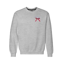 Women's  Heather Gray Ole Miss Rebels Classic Merry Christmas Tree Crewneck Sweatshirt
