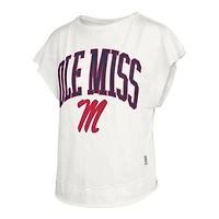 Women's Pressbox  Cream Ole Miss Rebels Nelson Movement Open Back Slub T-Shirt
