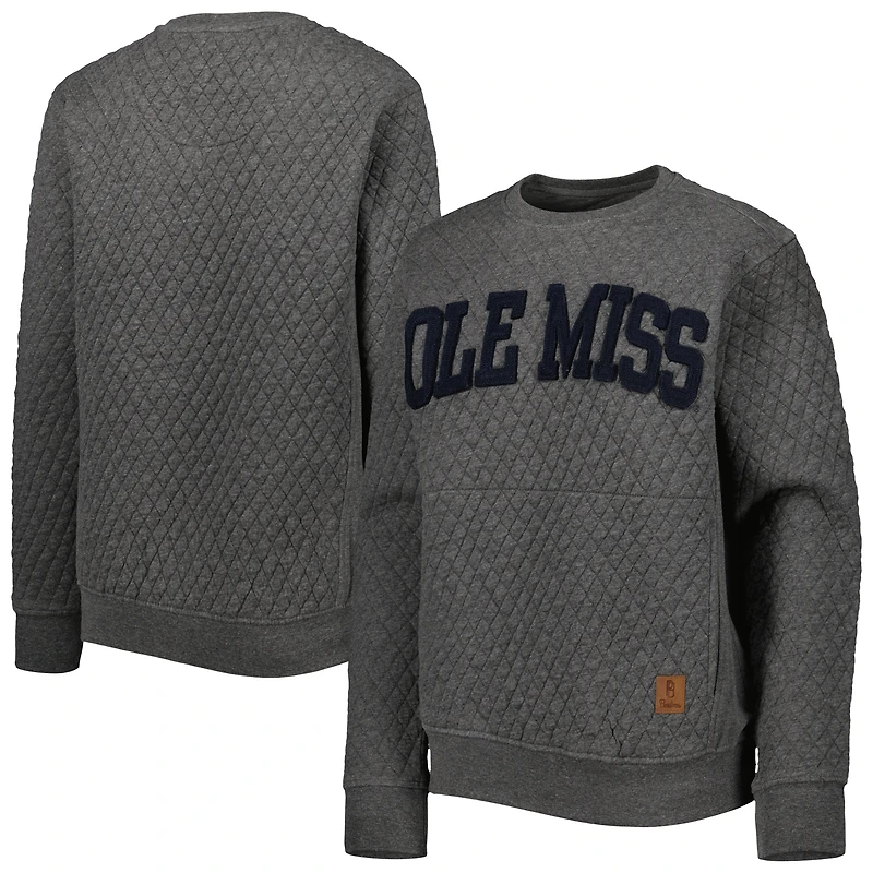 Sweat-shirt matelassé Pressbox Heather Charcoal Ole Miss Rebels Moose pour femmes