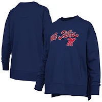 Sweat-shirt bleu marine Pressbox pour femme Ole Miss Rebels Bonanza Chenille Harper Script