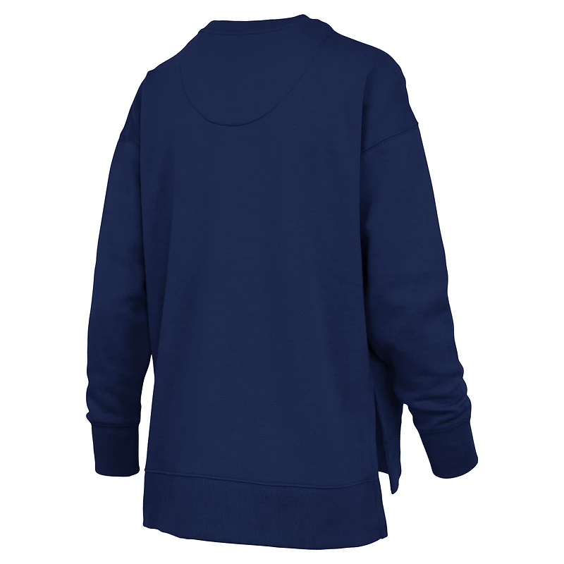 Sweat-shirt bleu marine Pressbox pour femme Ole Miss Rebels Bonanza Chenille Harper Script