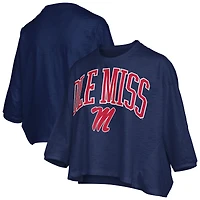 T-shirt oversize bleu marine pour femme avec logo Ole Miss Rebels