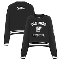 Sweat-shirt court Pro Standard noir pour femme Ole Miss Rebels Pearl