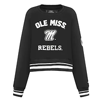 Sweat-shirt court Pro Standard noir pour femme Ole Miss Rebels Pearl