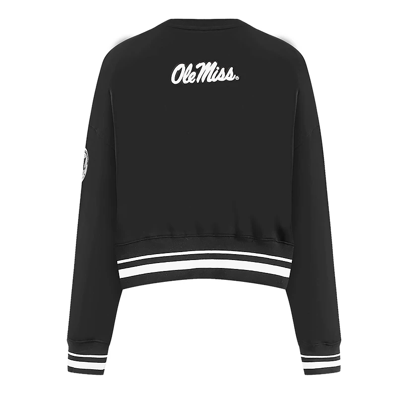 Sweat-shirt court Pro Standard noir pour femme Ole Miss Rebels Pearl