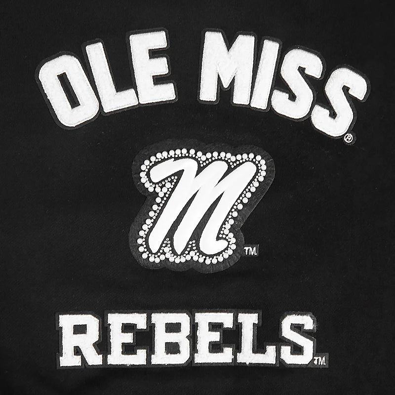 Sweat-shirt court Pro Standard noir pour femme Ole Miss Rebels Pearl