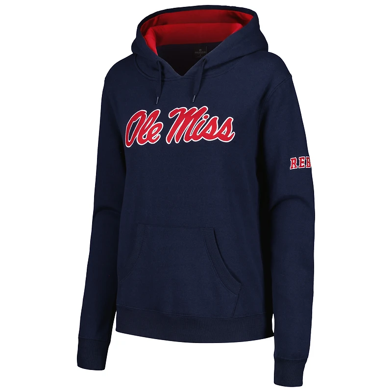 Sweat à capuche gros logo Ole Miss Rebels Stadium Athletic bleu marine pour femme