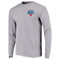 T-shirt gris à manches longues Ole Miss Rebels Retro Script pour jeunes
