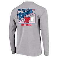 T-shirt gris à manches longues Ole Miss Rebels Retro Script pour jeunes