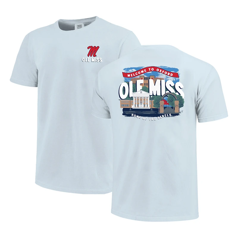T-shirt bleu clair pour jeunes Ole Miss Rebels, ambiance campus local