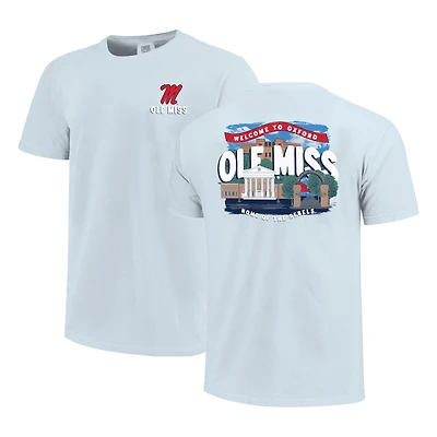 T-shirt bleu clair pour jeunes Ole Miss Rebels, ambiance campus local