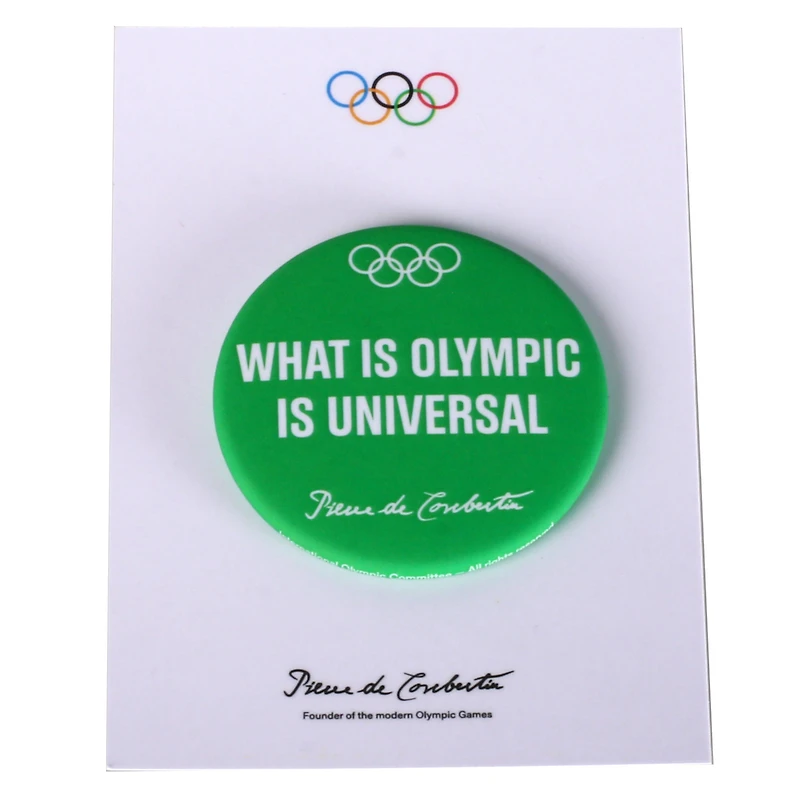 Aimant Vert La Collection Olympique - Citation de Pierre de Coubertin