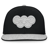 Casquette snapback Fanatics noire/gris chiné pour homme, motif descente olympique