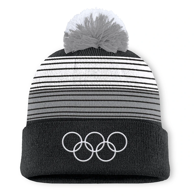 Men's Fanatics Black Olympic Games Medalist Cuffed Knit Hat with Pom