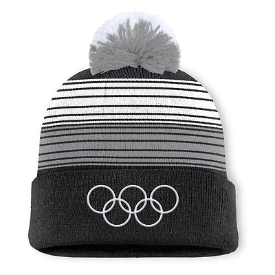 Men's Fanatics Black Olympic Games Medalist Cuffed Knit Hat with Pom