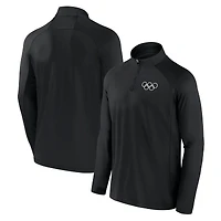 Haut à quart de zip raglan noir Olympic Games Union Bar Fanatics pour hommes