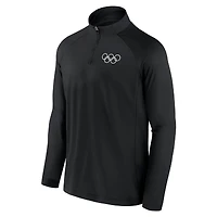 Haut à quart de zip raglan noir Olympic Games Union Bar Fanatics pour hommes