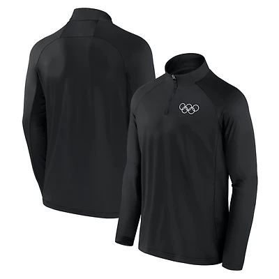 Haut à quart de zip raglan noir Olympic Games Union Bar Fanatics pour hommes