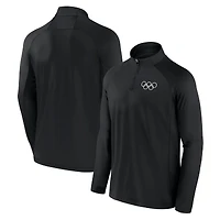 Haut à quart de zip raglan noir Olympic Games Union Bar Fanatics pour hommes