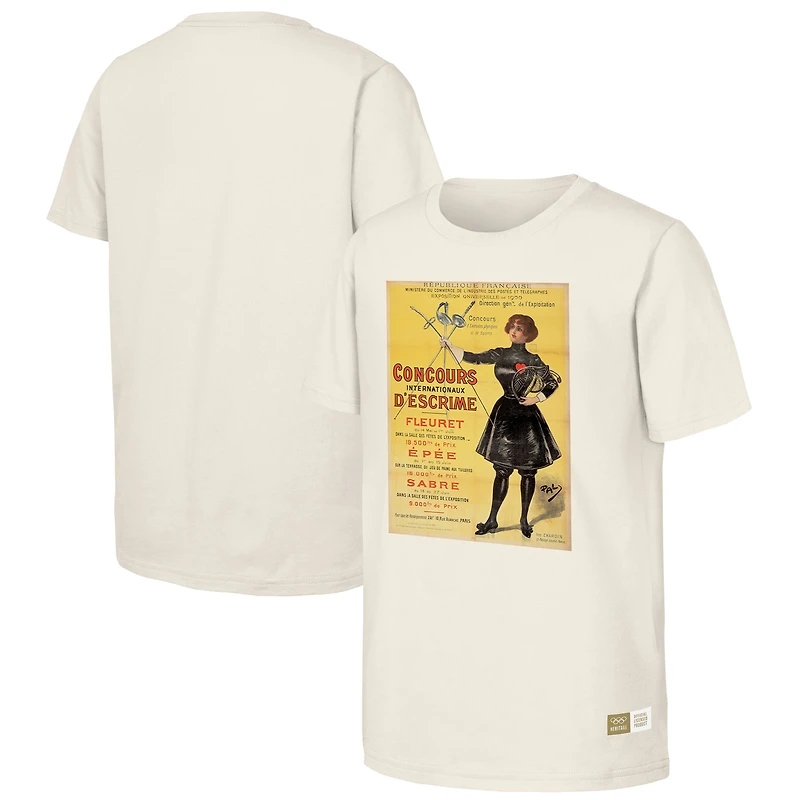 T-shirt homme naturel commémorant les Jeux olympiques de Paris 1900